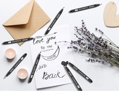 GETFOO Calligraphy Pen Set – 10 Size Hand Lettering Pens for Beginners, Black