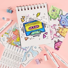 Marking ink 162 Colors Dual Tip Artist Alcohol Markers Set with Carrying Case…