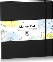 50 Sheets Hardcover Marker Paper Pad, 7.5×8.5 Inch (50 ), white