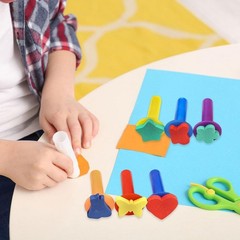 6 Pieces Kids Paint Sponge Stamps Set Drawing Tools for Kids Children Boys