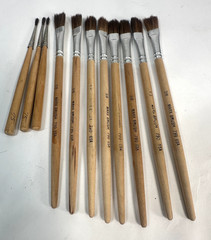 Vintage MARX Brush- 11 brush set – Flat & Short Series Detail Brushes