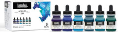 Professional Acrylic Ink, 1-Oz (30Ml), Aqua Color Set, Set of 6