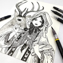 Kuretake Zig Inktober pen set, for Illustration, Manga Drawing, Lettering and…