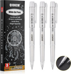 Silver Gel Pens, 1Mm Fine Point, Silver Gel Ink Pen Set for Artists, for Black P