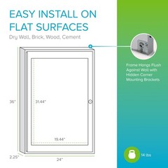 Ghent’s 36″ x 24″ 1 Door Enclosed Rubber Bulletin Board in Black