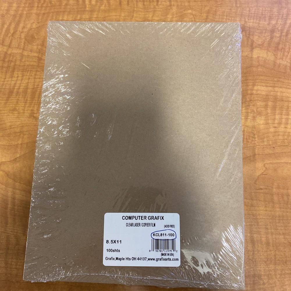 GRAFIX KCL811100 CLEAR LASER/COPIER FILM 8.5X11 100 PACK