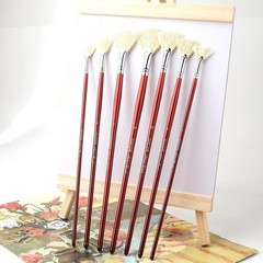 Fan Brush for Painting 7 Pieces Fan Brush Set with Hog Bristle Natural Hair