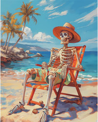 Paint by Numbers Kit for Adults – Skeleton Man DIY Adult Paint by Number Kits