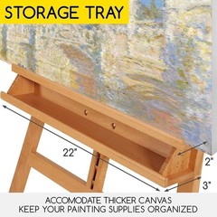 Beechwood Artist Easel, Large Studio A-Frame, Holds 48″ Canvas, Foldable