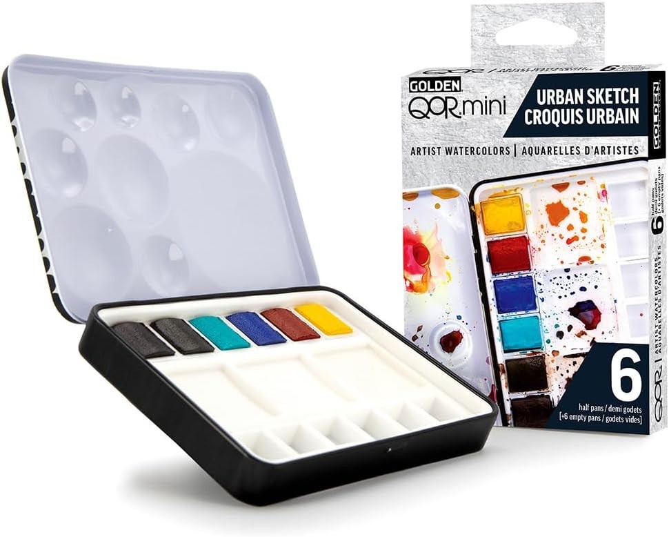 Golden QoR Mini ~URBAN~ 6 Color 1/2 Pan Artist Watercolor Set ~ Free Shipping