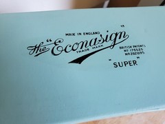 The Econasign Kit England Antique Signmaker Paint Box w Stencils brush and Books