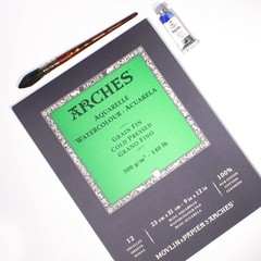Arches Watercolor Paper Pad, 140 pound, Cold Press, 9″x12″