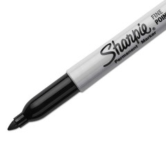 Sharpie Permanent Markers, Fine Point, Black Ink 1 Count (Pack of 4),