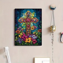 Cross Flower Diamond Art Kits for Adults, 5D Diamond Painting Kits for Adults Be