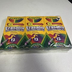 Lot of 12 Boxes Crayola Erasable Colored Pencils Non-Toxic Pre-Sharpened 12ct
