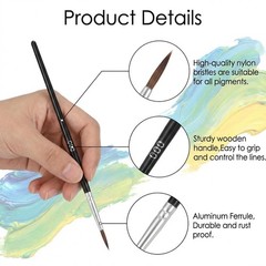 30Pcs Fine Paint Brushes #000 Line Set Black