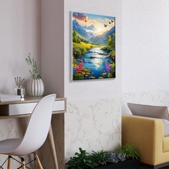 Paint by Numbers Kit for Adults with Frame Landscape Paint by Number with Easel
