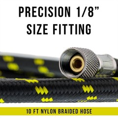 10′ BRAIDED AIRBRUSH HOSE 1/8″ Fitting Ends Coupling Fit Iwata Master Compressor