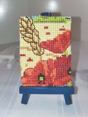 NAVY BLUE Hand Painted Wood Mini Easel 5″ Tall for ATC ACEO Cards, BUY 1 OR MORE