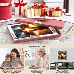 Cross Diamond Art Kits for Adults, 5D Diamond Painting Kits for Beginners, DIY
