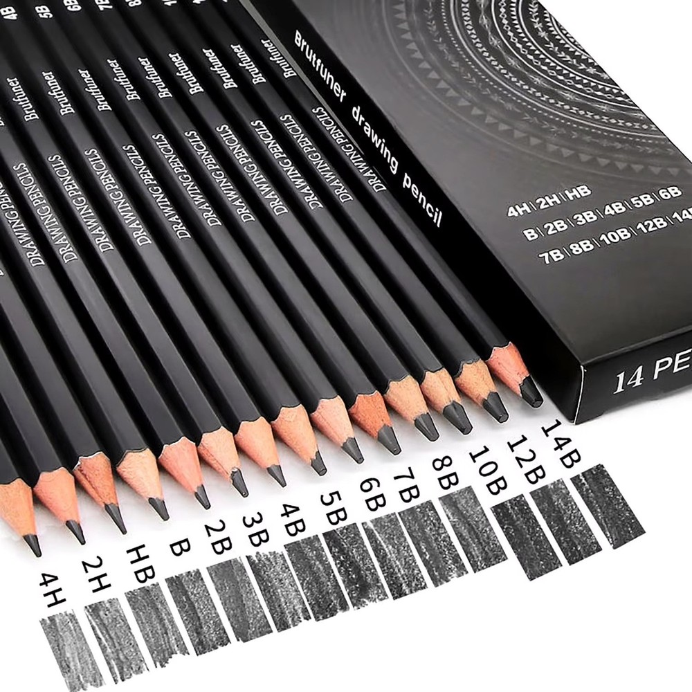 Sketching Pencil Set 14/26/64/126pcs Drawing Kit Art Supplies 3-Color Book