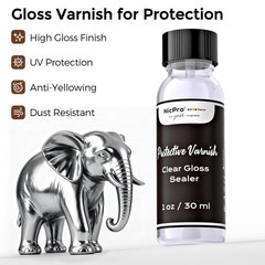 Liquid Silver Leaf Paint Kit 2x30ml Metallic Acrylic Chrome Varnish Wood Resin