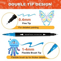 120 Colors Dual Tip Brush Pens Art Markers for Adult Coloring Books, Artist D…