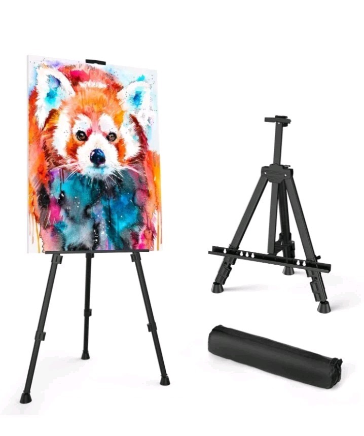 Art Painting Artist Easel Stand, Portable Tripod Adjustable Aluminum Metal