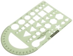 Staedtler Template, Geometric Shapes/Symbols, 9.5 x 5.5 inches, Green