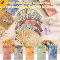 300 Sheets Vintage Scrapbook Paper 5.1×3.1 Inch Mixed Special Decorative…