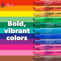 Scented Markers, Chisel Tip, Assorted Colors, 22 Count – Fun for Kids, Coloring,