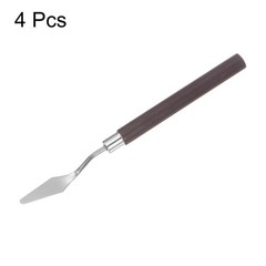 4pcs 12mm No.6 Painting Palette Knives Stainless Steel Spatula Red Wood Handle