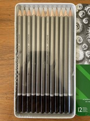 Derwent Academy Tin of 12 Graphite Sketching Pencils 6B – 5H Artist College Art
