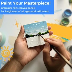 Mini Canvas for Painting 4×4 inch, 20 Pack Small Painting Canvases for Novice…