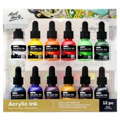 Acrylic Ink Premium 12pc x 20ml (0.7 US fl.oz), Acrylic Inks for Artists, Ess…