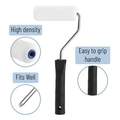 Bates- Paint Roller 4 Inch Frame with 2 4 inches, Black & White