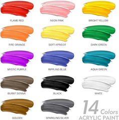 unuaST 14-Color Acrylic Paint Set, 10oz/300ml, Pump, Color Wheel