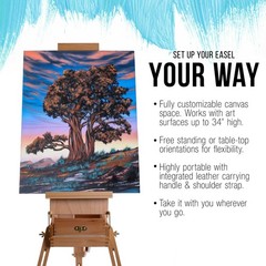 U.S. Art Supply Wooden French Style Field and Studio Sketchbox Tripod Box Easel
