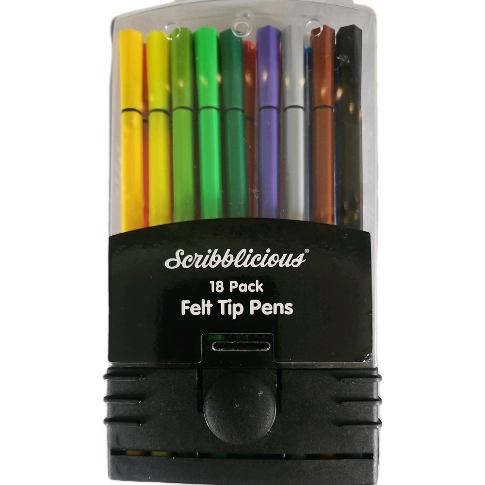 Scribblicious Premium Felt Pens Pack of 18 Brand New In Box Christmas Gift Idea