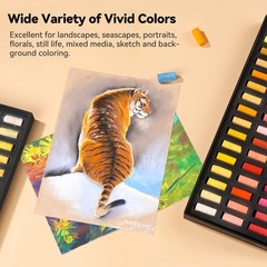 Paul Rubens Professional Soft Pastels, Handmade 96 Vibrant Colors Chalk Pastels