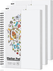 3 Pack Marker Paper Pad, 5.5×8.5In Double Sided Bleedproof Sketch Pad, 135Lb/…