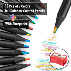 Mr. Pen- Rainbow Pencils, 12 Pack | 7-In-1 Multi-Color Fun Colored Pencils