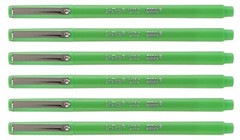 Marvy Uchida Le Pen 6 Pc Fluorescent Green 0.3mm Micro Fine Plastic Point LePen