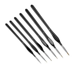 6x Extra Fine Tip Detail Paint Brushes for Miniatures Model Maker Painting Set