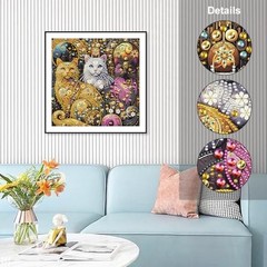 Cat Diamond Art Painting Kits for Adults, 5D Special Shape Diamond Art S005