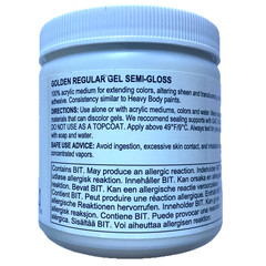 GOLDEN Regular Gel Semi-Gloss 8 fl. oz. Professional Acrylic Gel Medium #3040-5
