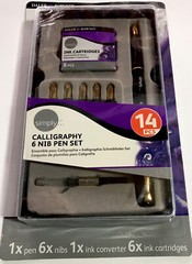 Daler Rowney Calligraphy 6 Nib Pen Set With Cartridges Converter + Nibs In Case