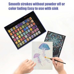 GlisDyck Mini Shimmer Watercolor Paint 60 Count (Pack of 1), 60 Colours（1ml）