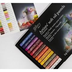 Gallery Artists’ Soft Oil Pastels, 24 Assorted Colors – Professional Grade Oi…