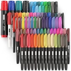 Permanent Markers – Set of 80 with 61 Assorted Colors, Low-Odor Quick-Dry Pai…